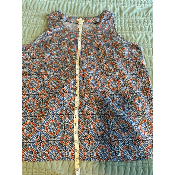 J.Crew Women's Sleeveless Blouse Size 10 Med Draped Back Geometric - Picture 6 of 7